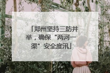 郑州坚持三防并举，确保“两河一渠”安全度汛